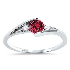 925 Sterling Silver Ruby Ring Size 8.5